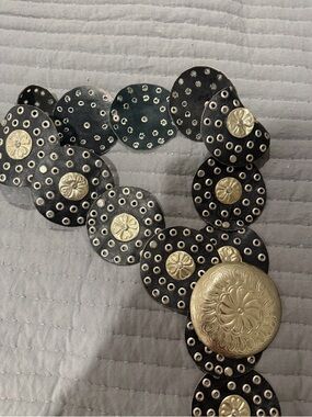 Leather Y2K Wide Disc Boho Belt